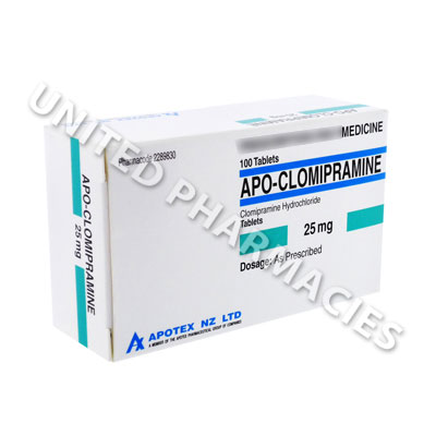 Apo-Clomipramine (Clomipramine Hydrochloride) - 25mg (100 Tablets) Image1