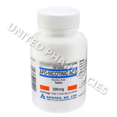 Apo-Nicotinic (Nicotinic Acid) - 500mg (100 Tablets) Image1