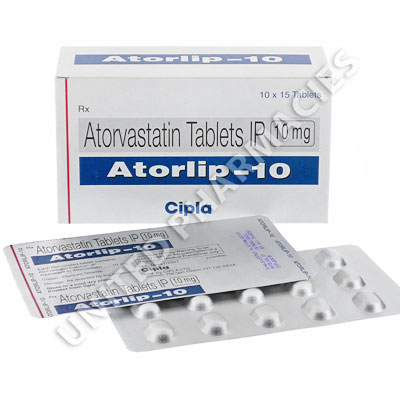 Atorlip (Atorvastatin Calcium) - 10mg (30 Tablets) Image1