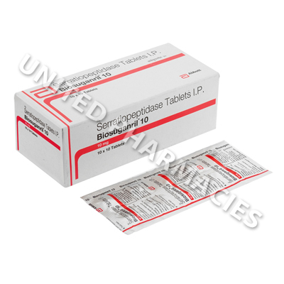 Biosuganril 10 (Serratiopeptidase) - 10mg (10 Tablets) Image1