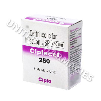 Ciplacef 250 Injection (Ceftriaxone) - 250mg (1mL) Image1