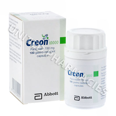 Creon 10000 (Pancreatin) - 150mg (100 Capsules) Image1