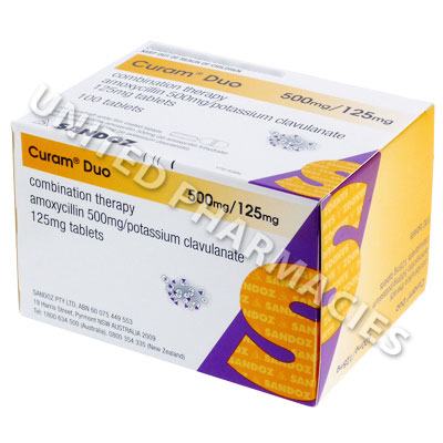 Curam Duo (Amoxicillin/Clavulanic Acid) - 500mg/125mg (100 Tablets) Image1