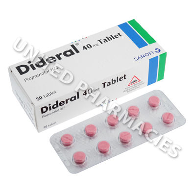 Dideral (Propranolol Hydrochloride) - 40mg (50 Tablets) Image1