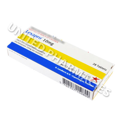 Lexapro (Escitalopram Oxalate) - 10mg (28 Tablets) Image1