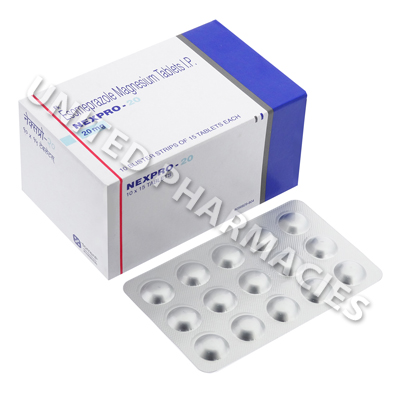 Nexpro (Esomeprazole Magnesium) - 20mg (15 Tablets) Image1