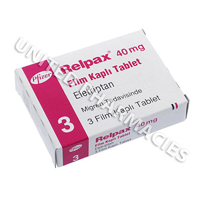 Relpax (Eletriptan) - 40mg (3 Tablets) Image1
