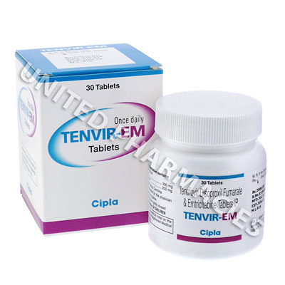 Tenvir-EM (Tenofovir Disoproxil Fumarate/Emtricitabine) - 300mg/200mg (30 Tablets) Image1