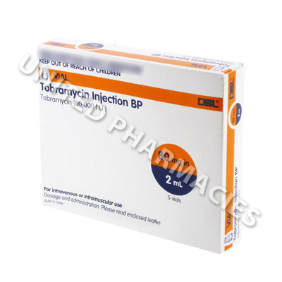 Tobramycin Injection (Tobramycin Sulphate) - 80mg (1 x 2mL Ampoule) Image1