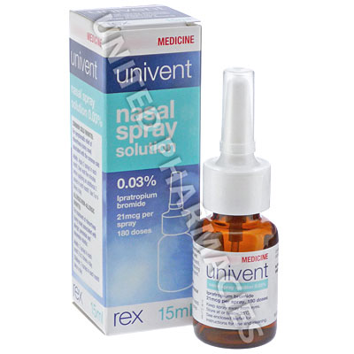 Univent Nasal Spray (Ipratropium) - 0.03% (15mL) Image1