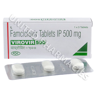 Virovir (Famciclovir) - 500mg (3 Tablets) Image1